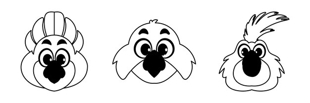Premium vector a bunch of funny and adorable parrots that are large and have bright and vibrant feathers childrens coloring page