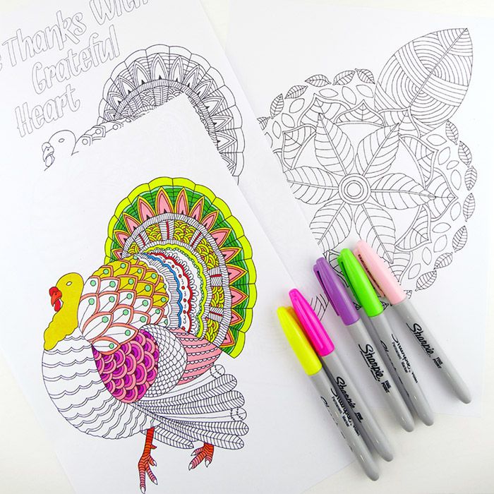Print these free turkey coloring pages for the kids