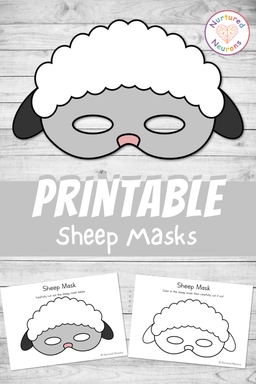 Diy printable sheep masks lamb coloring masks