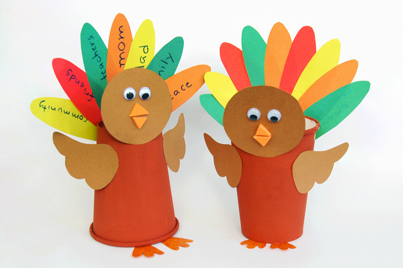 Paper cup turkey kids crafts fun craft ideas