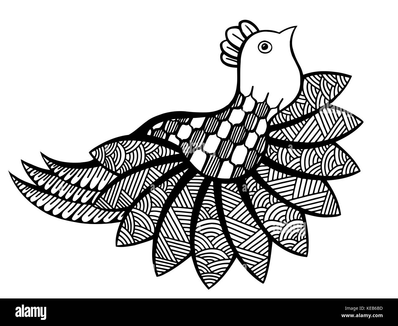Vector ornamental funny bird ethnic zentangled mascot amulet mask of bird patterned animal for adult anti stress coloring pages hand drawn totem stock vector image art