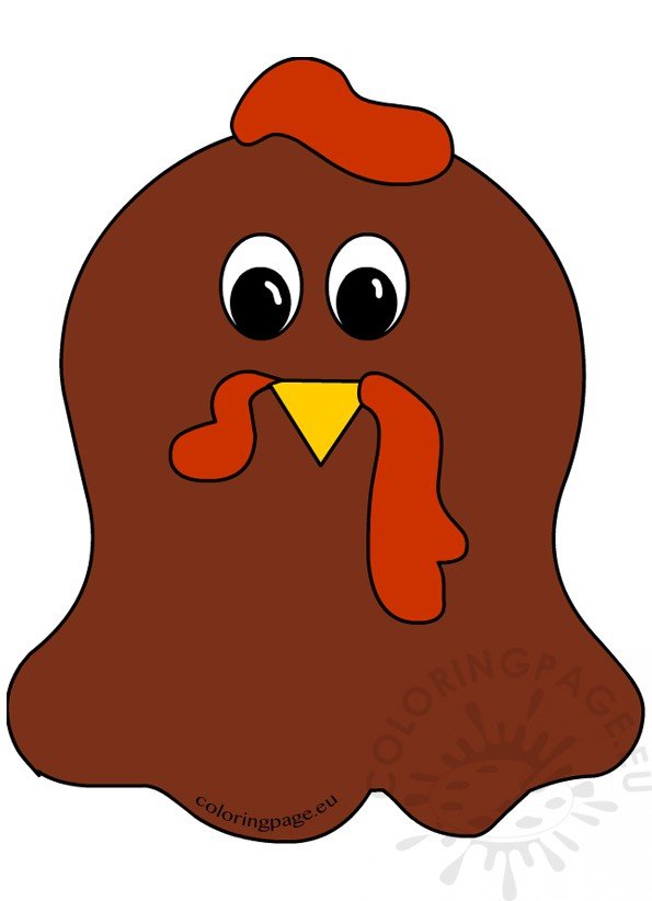 Cute thanksgiving turkey face image coloring page
