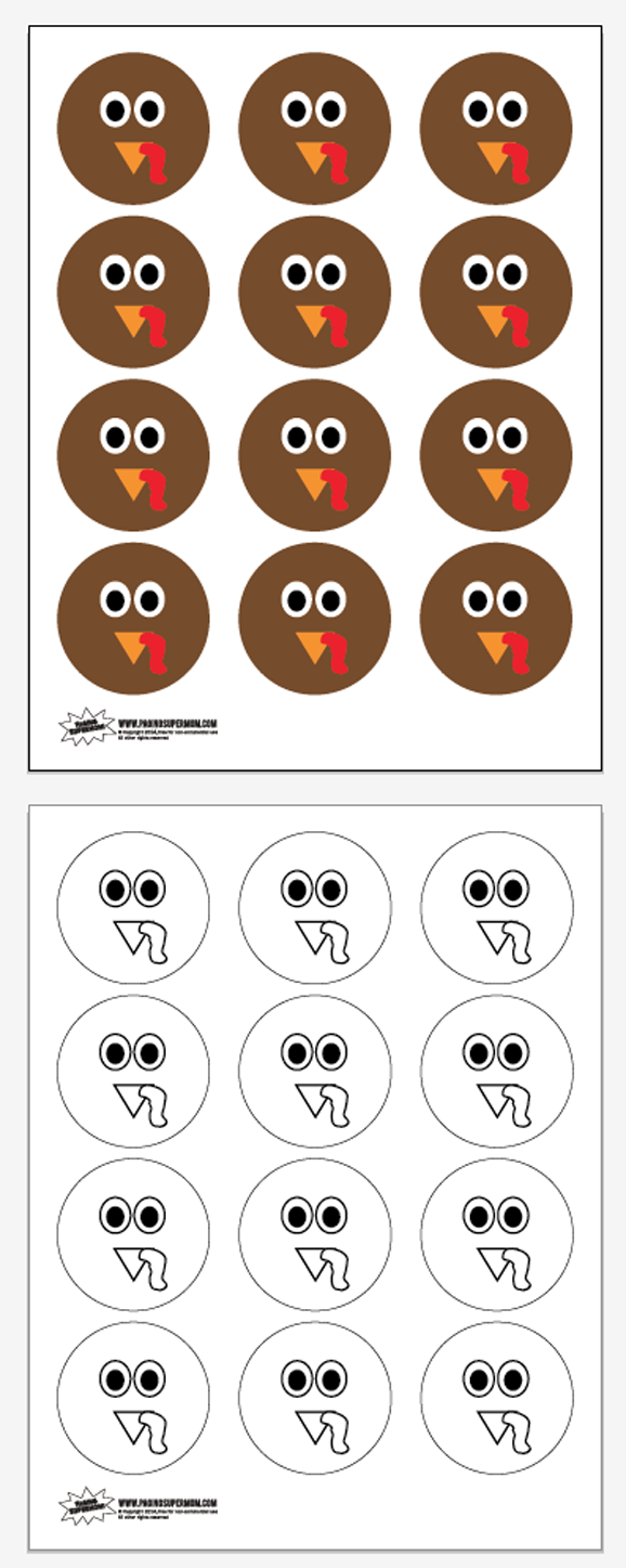Free printable turkey face template