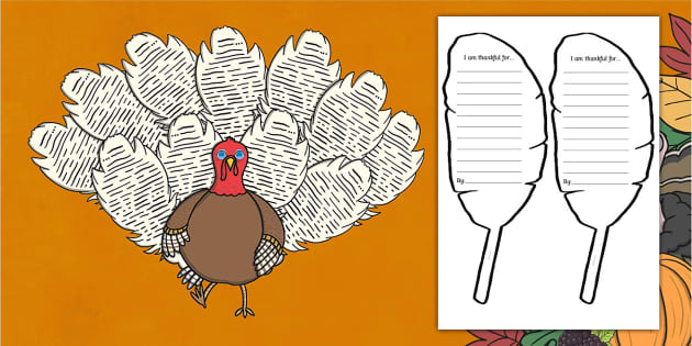 Giving thanks turkey feathers teacher made