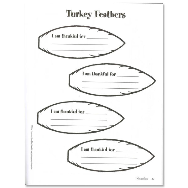Turkey feathers i am thankful free activity â creative teaching press