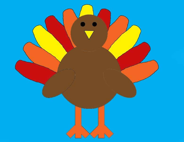 Free turkey feather template and body craft