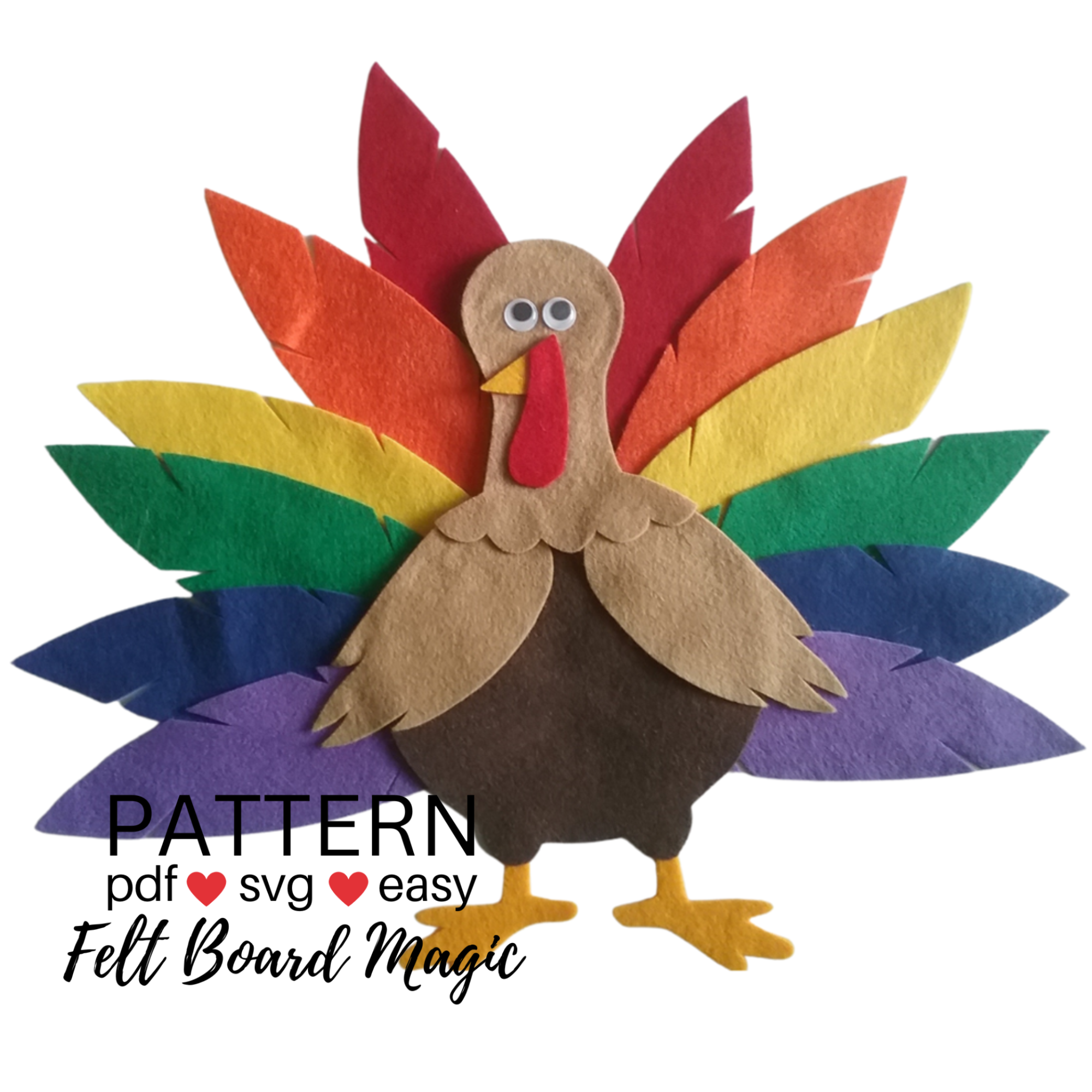 Turkey feathers colors felt set pattern â felt board magic