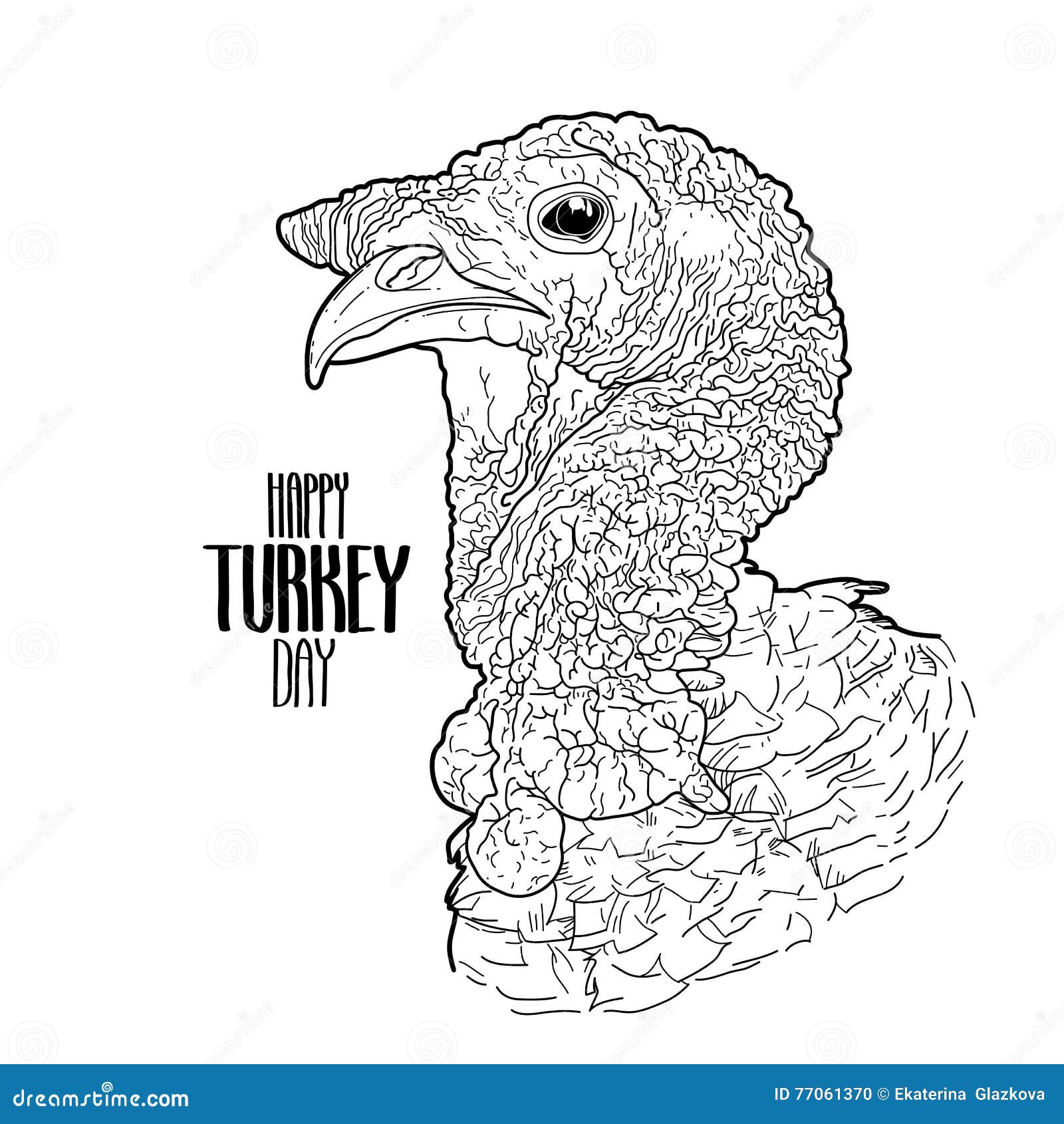 Vector turkey head stock vector illustration of adult