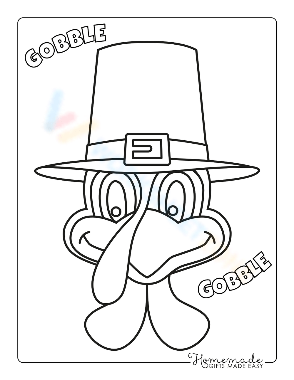 Cartoon turkey head worksheet
