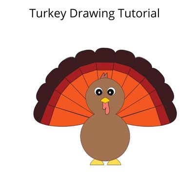How to draw a turkey step by step