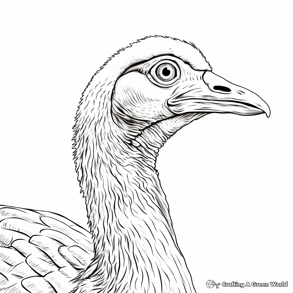 Realistic turkey coloring pages