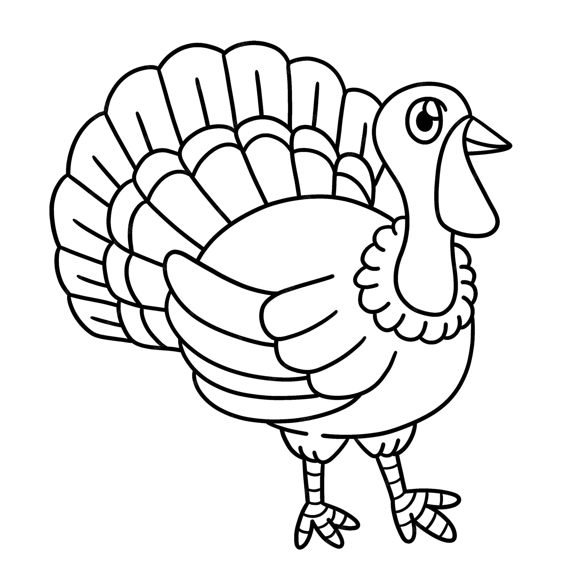 Premium vector thanksgiving turkey isolated coloring page