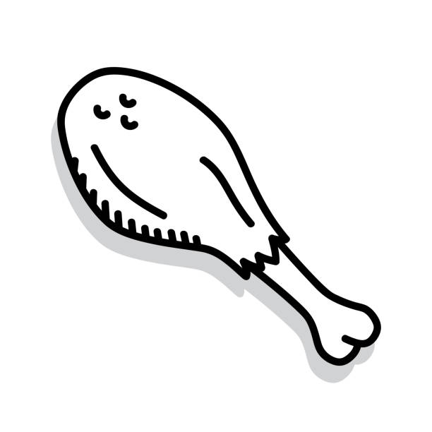 Single turkey leg stock illustrations royalty