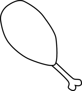 Turkey leg clipart black and white