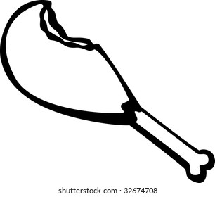 Turkey leg bitten stock vector royalty free