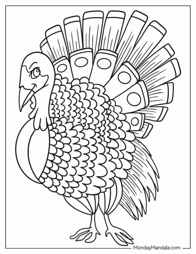 Turkey coloring pages free pdf printables