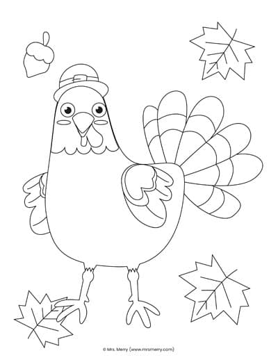 Free terrific turkey coloring pages for kids mrs merry