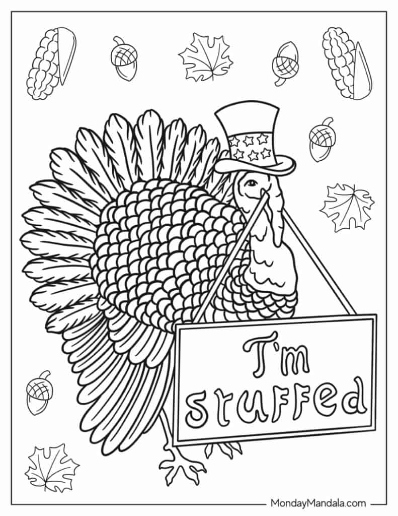 Turkey coloring pages free pdf printables