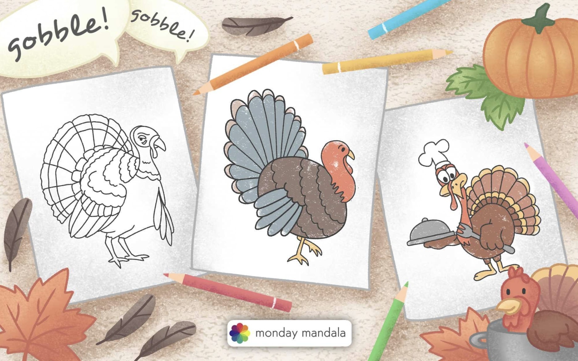 Turkey coloring pages free pdf printables