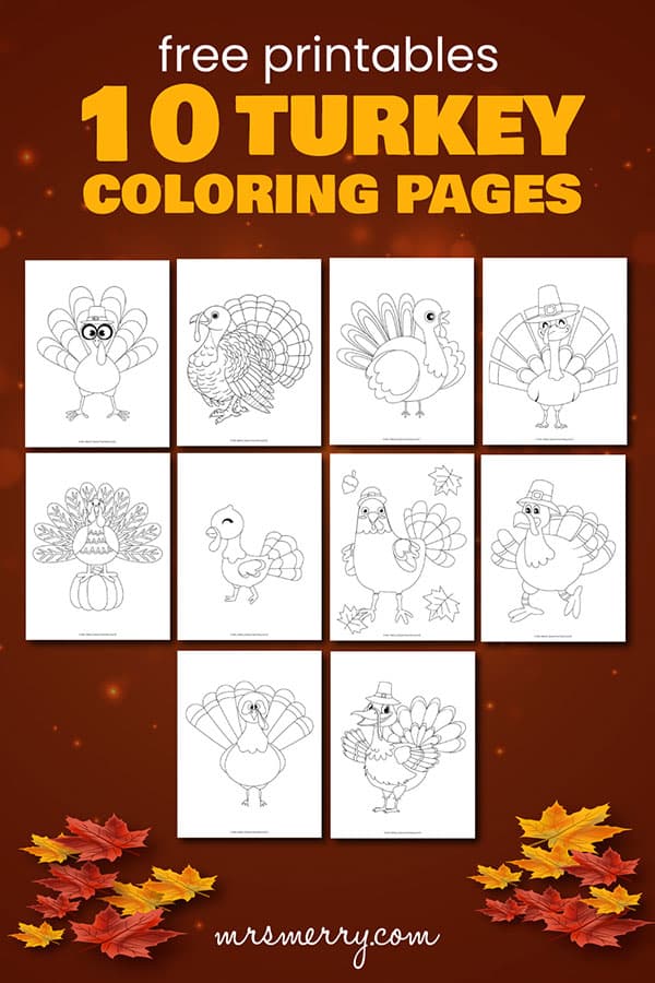 Free terrific turkey coloring pages for kids mrs merry