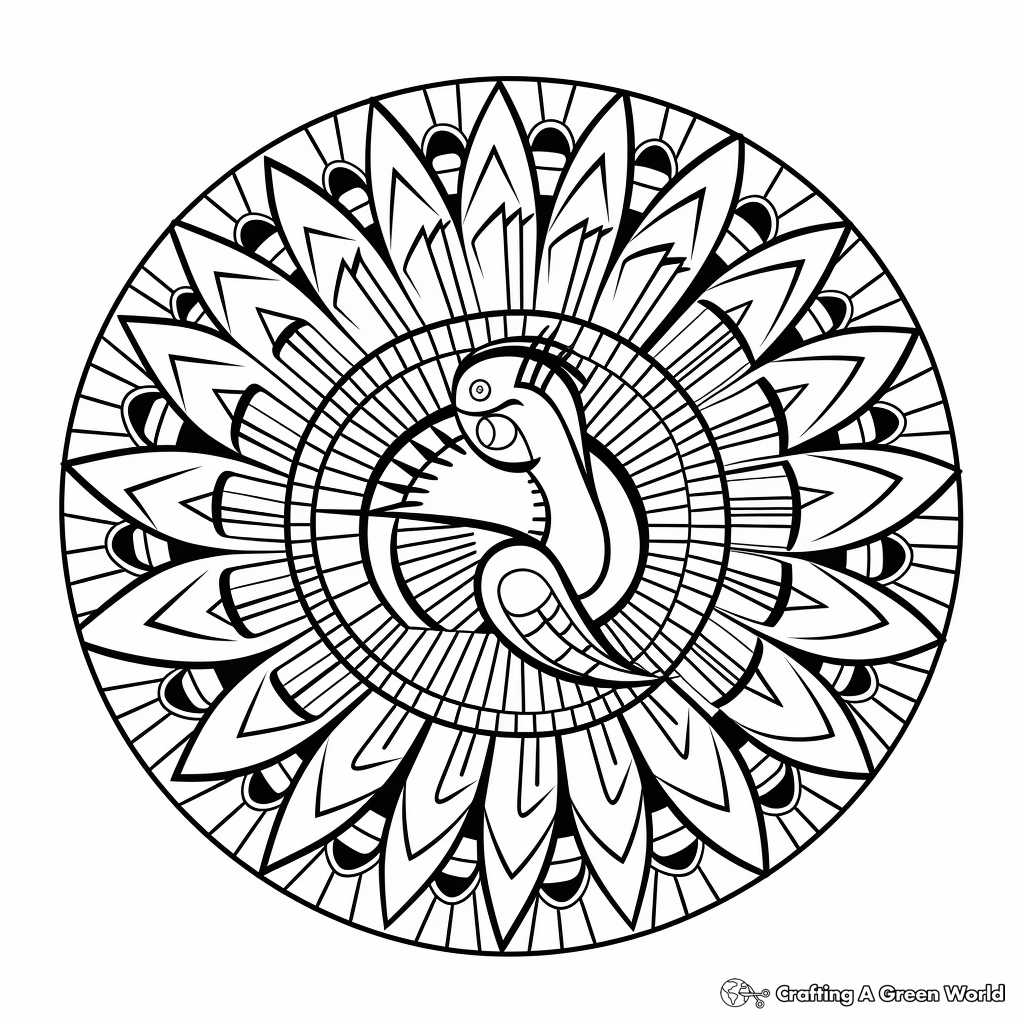 Turkey mandala coloring pages