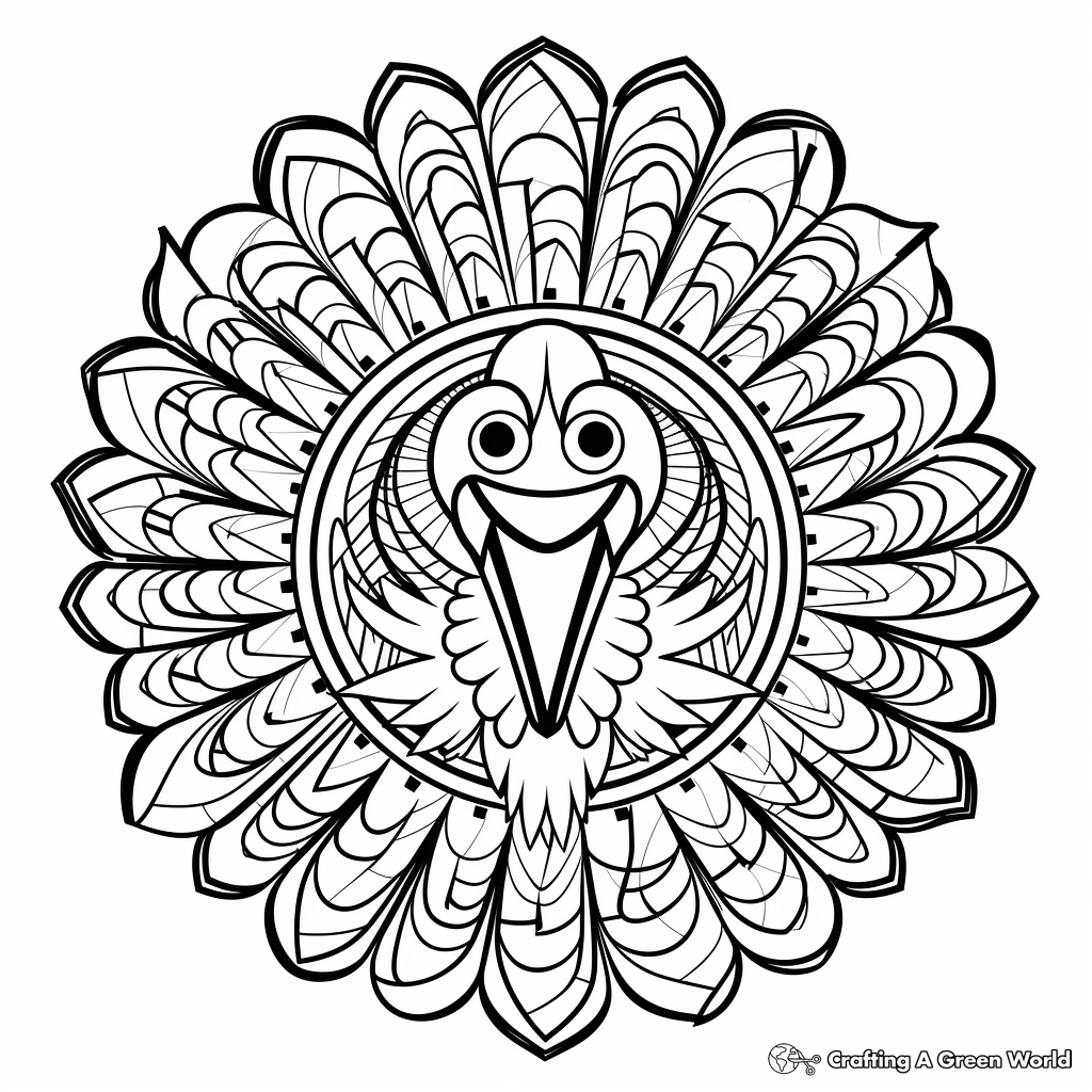 Turkey mandala coloring pages