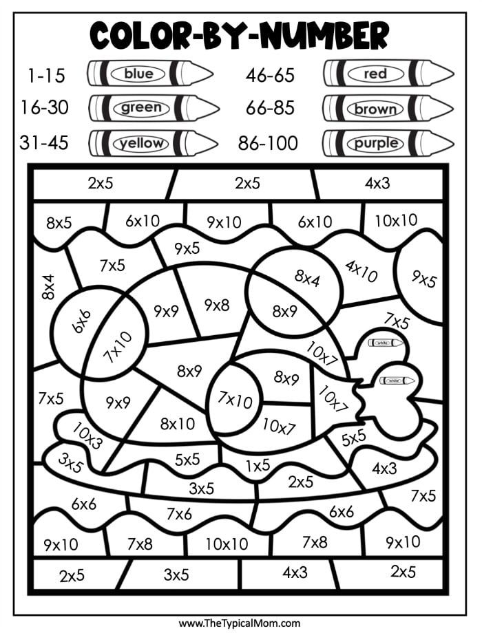 Free thanksgiving color by number printables