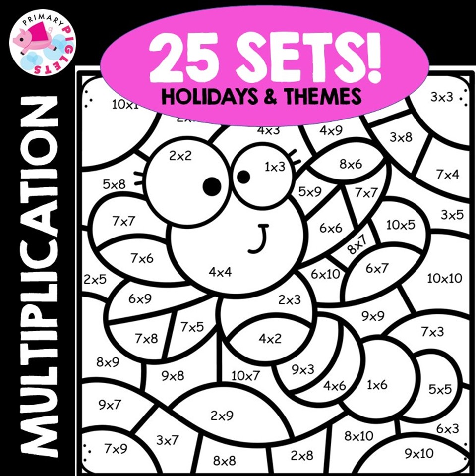Multiplication color by code multiplication color by number multiplication facts math coloring sheets coloring pages