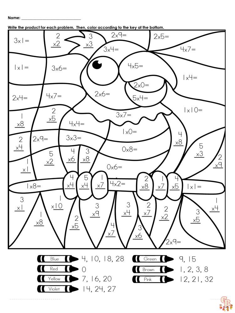 Mathematical coloring pages education for kids