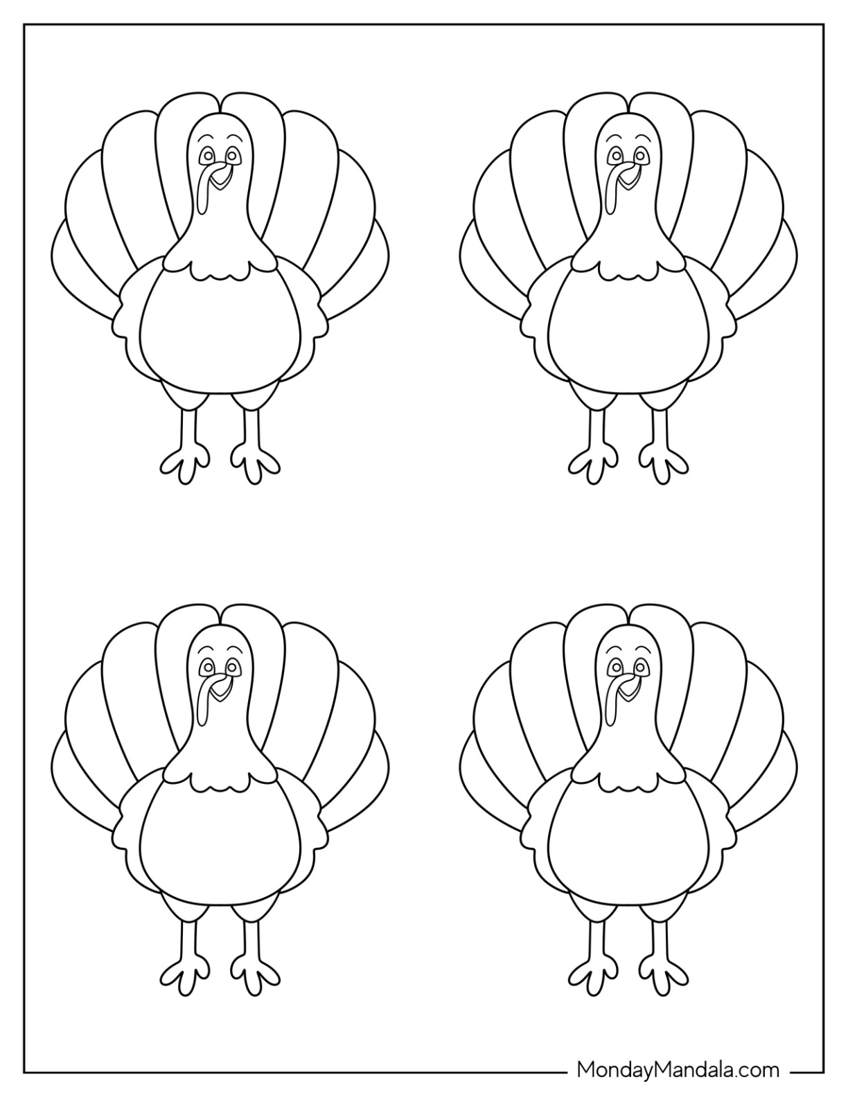 Turkey templates free pdf printables