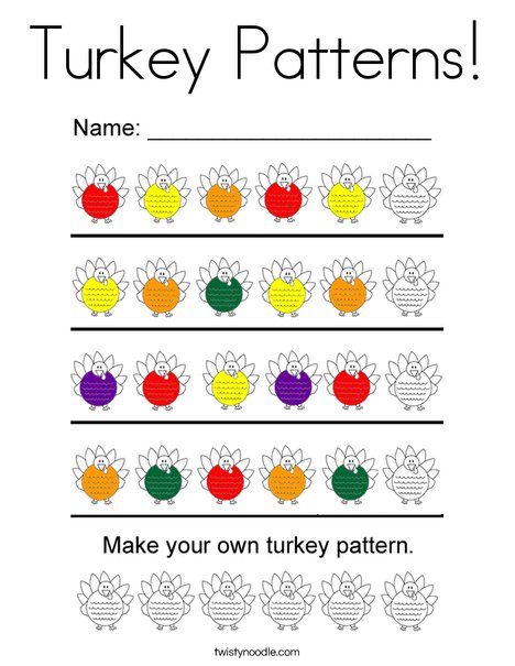 Turkey patterns coloring page