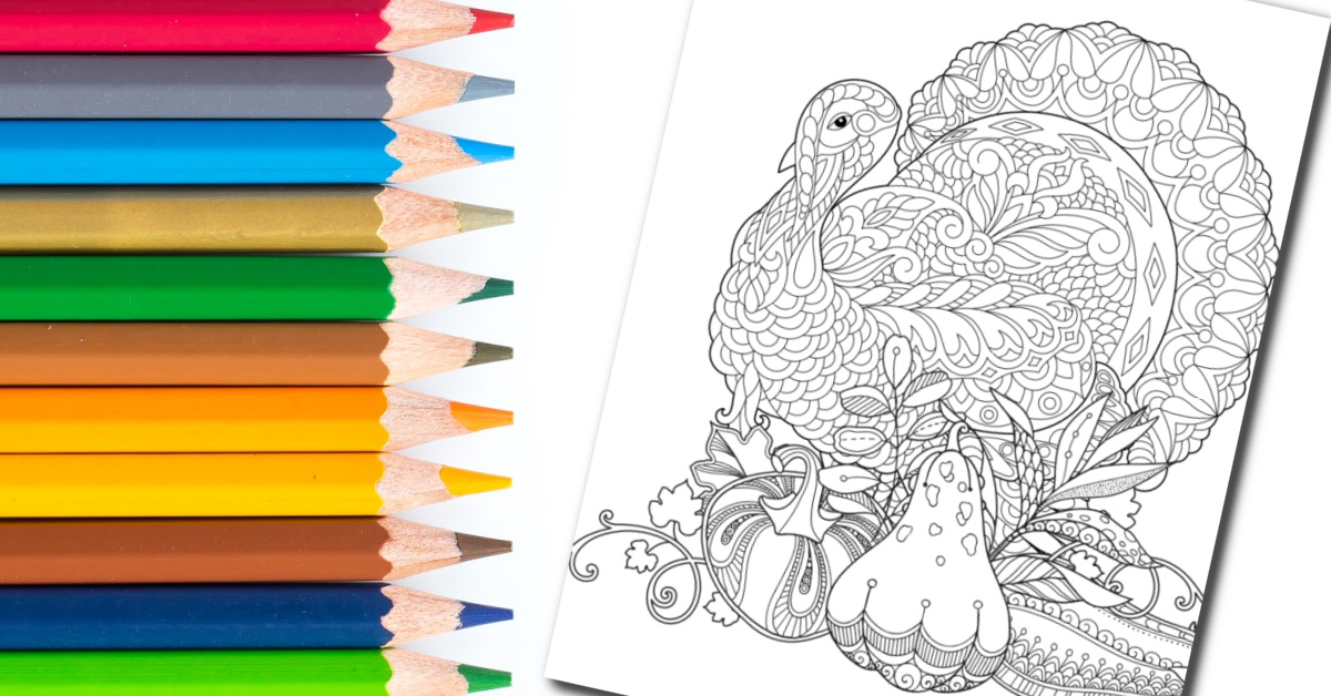 Free turkey zentangle coloring page for thanksgiving kids activities blog
