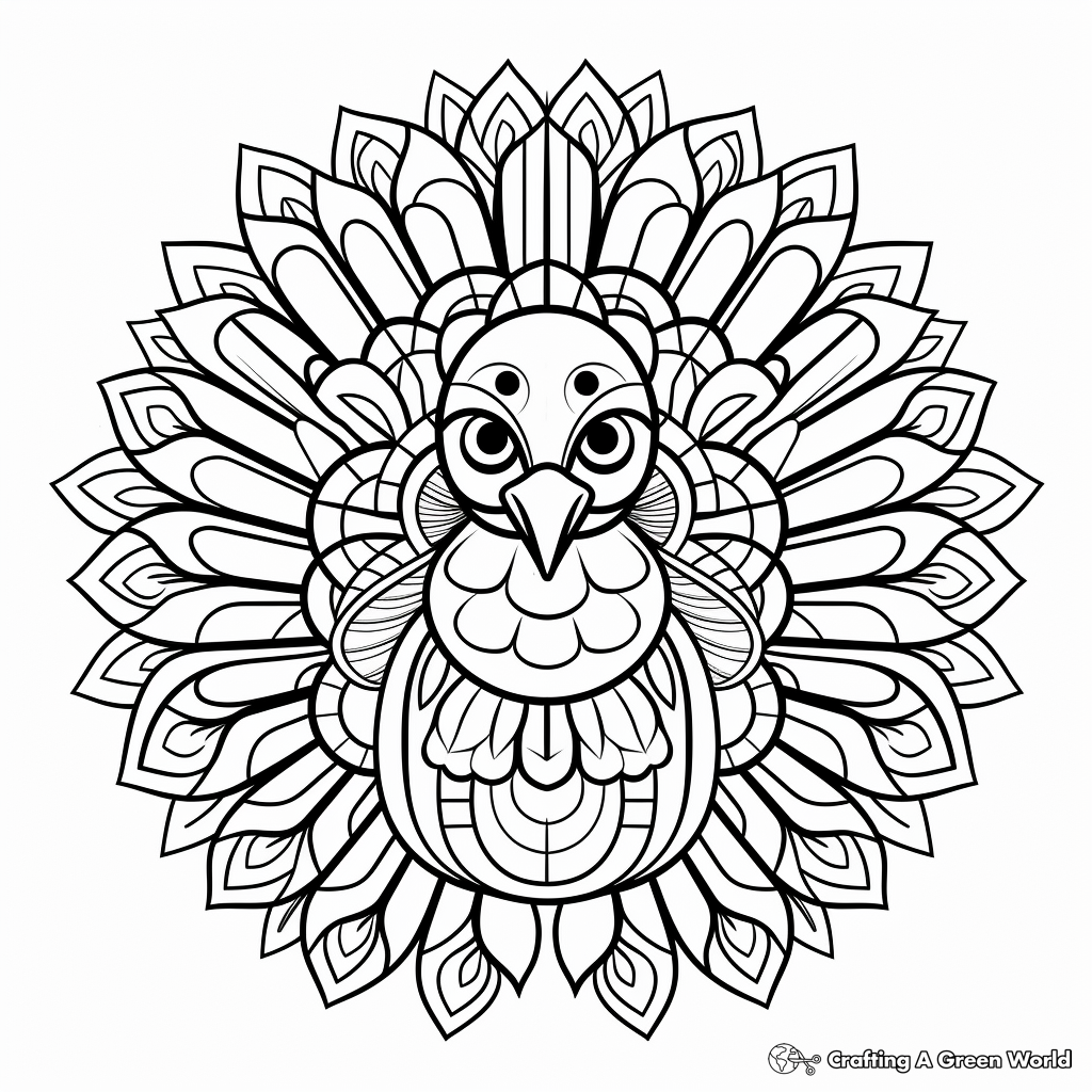 Turkey mandala coloring pages