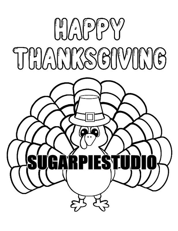 Thanksgiving turkey coloring pages activity kids holiday coloring sheets instant download pdf