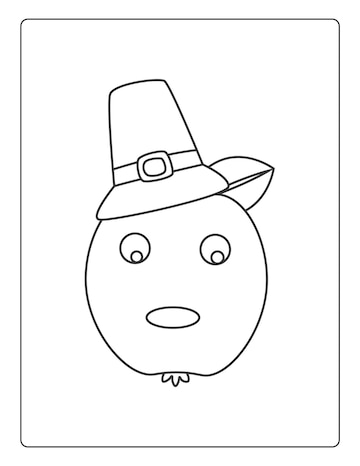 Premium vector thanksgiving coloring pages for kids with turkey and pumpkin black and white activity worksheet