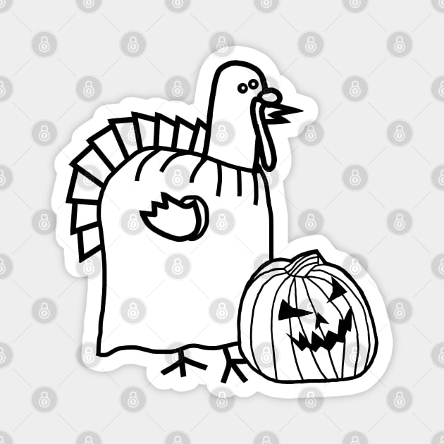 Thanksgiving turkey halloween pumpkin costume line drawing