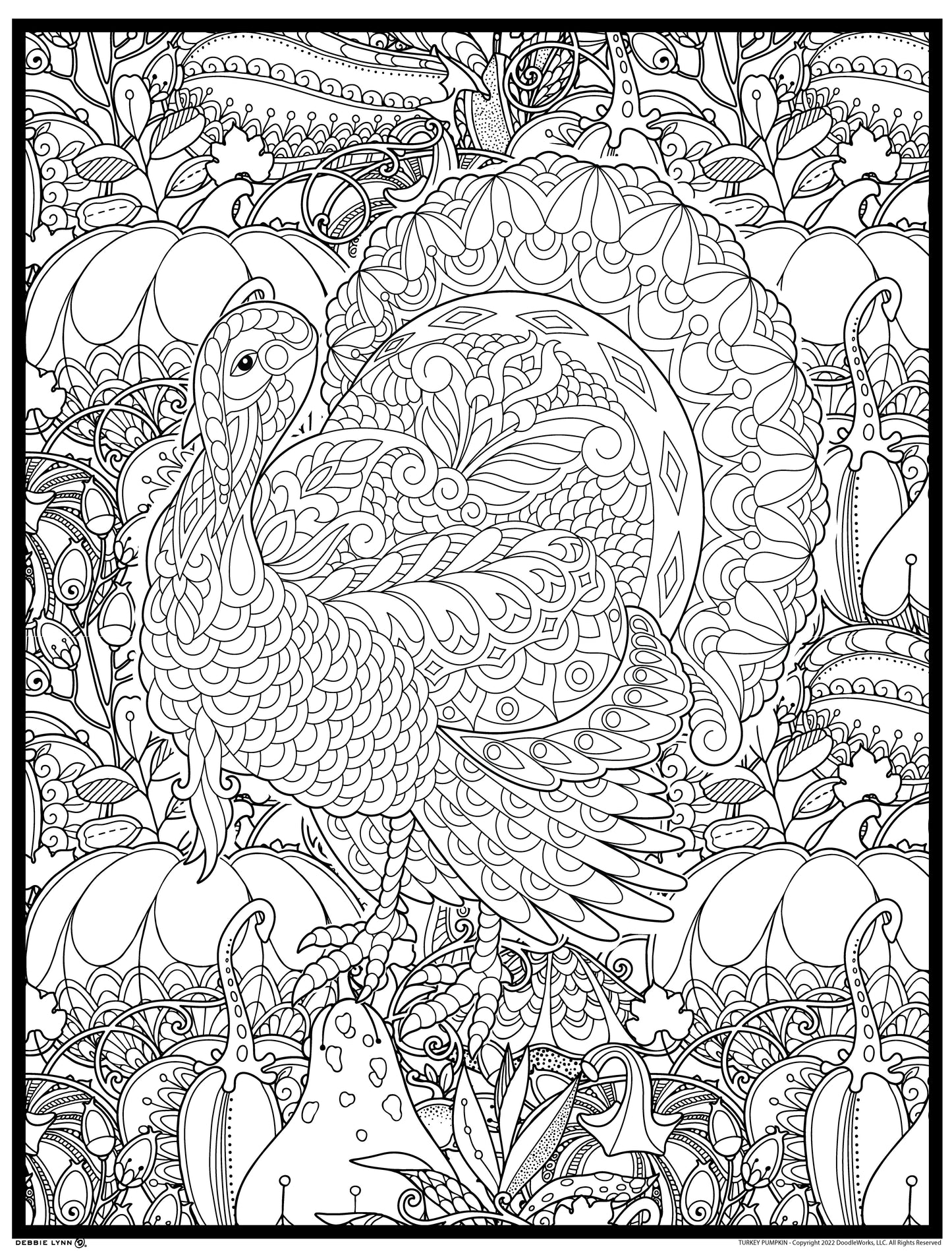 Turkey personalized giant coloring poster x â debbie lynn
