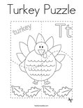 Turkey puzzle coloring page