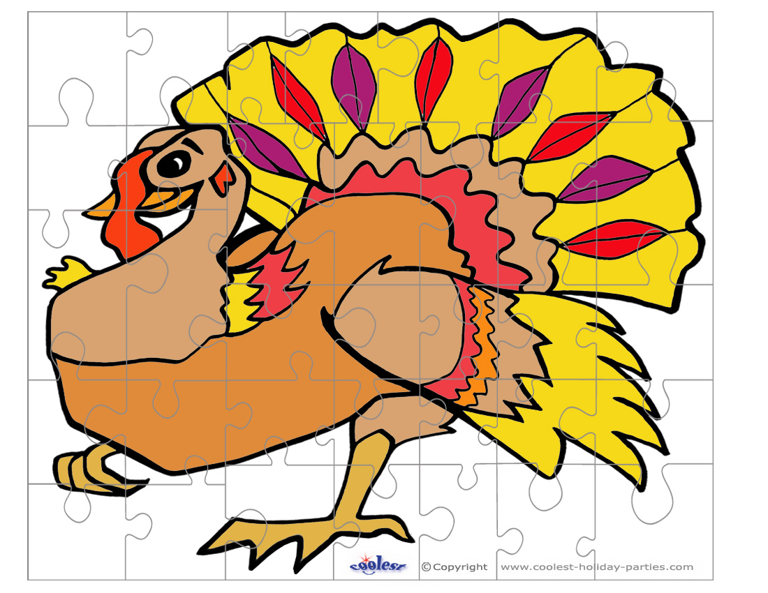 Printable colored turkey small