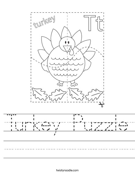 Turkey puzzle worksheet