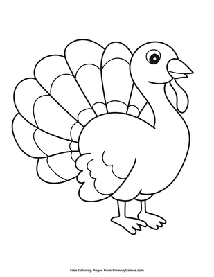Turkey coloring page â free printable pdf from