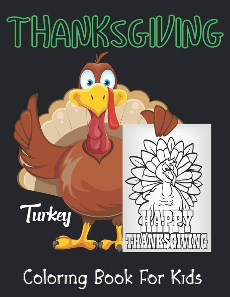 Turkey happy thanksgiving coloring book for kids unique coloring page for thanksgiving day turkey dinner bird easy and hard activity book puzzle maze sudoku word search emma anna books