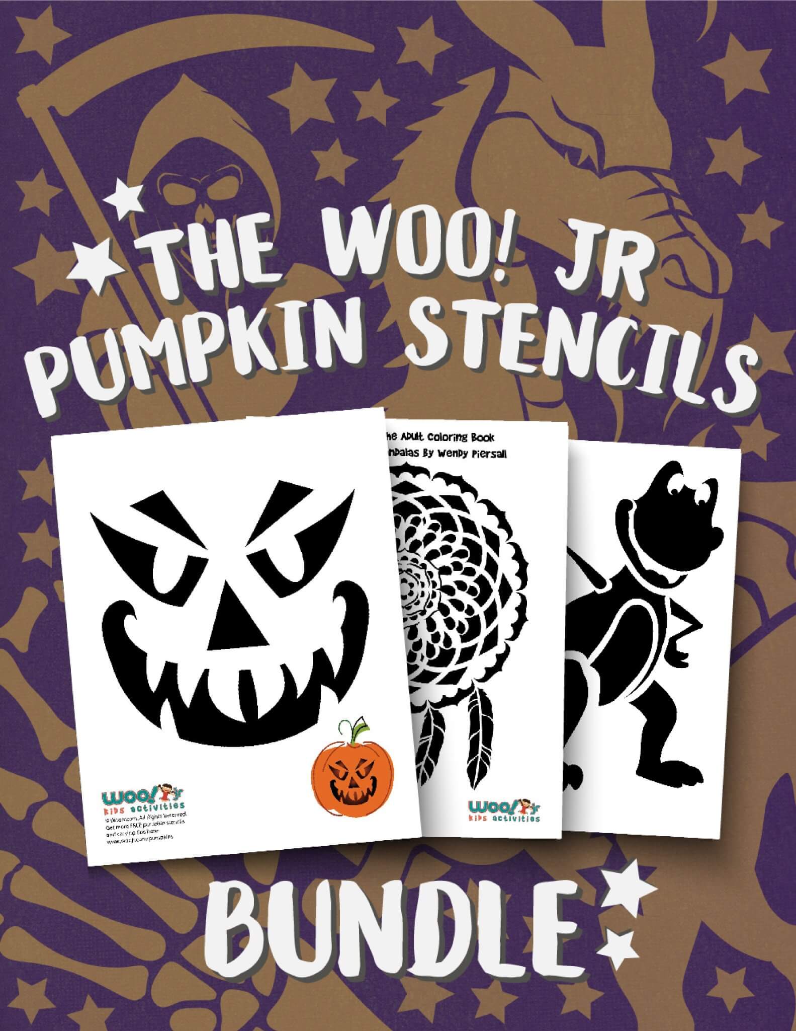 Pdf pumpkin stencils printable bundle designs â pdf printables from woo jr kids activities