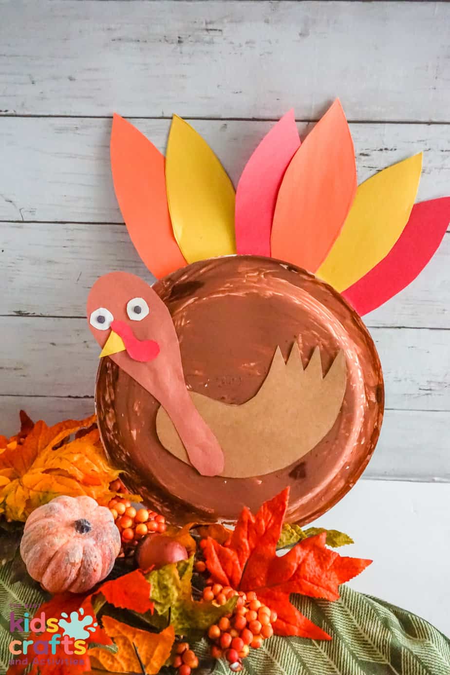 Thanksgiving turkey paper plate craft