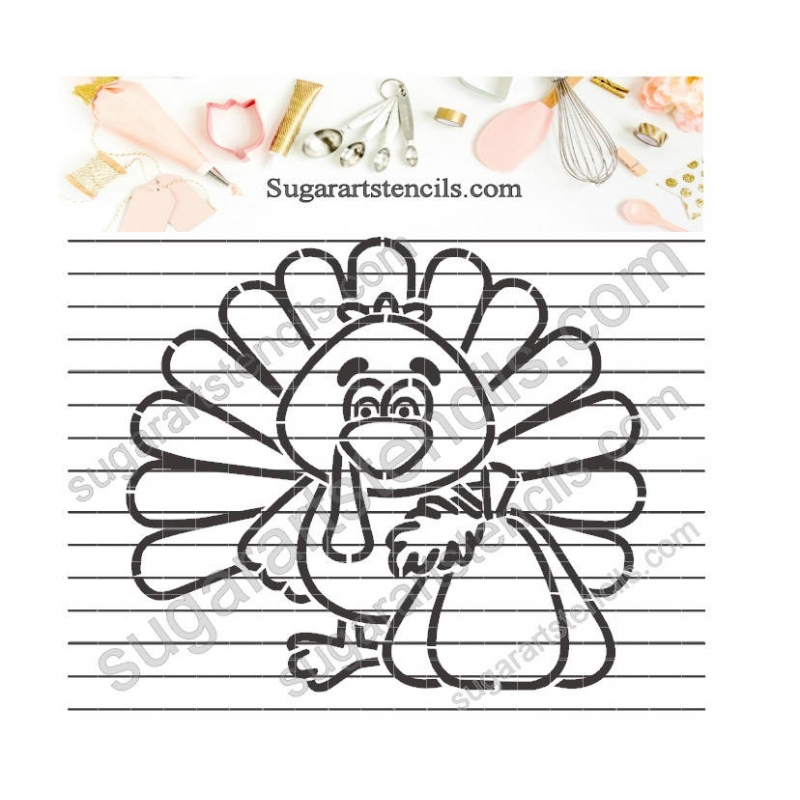Thanksgiving cute turkey pyo cookie stencil ltw