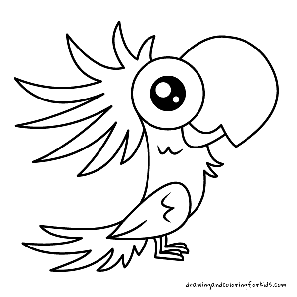 Drawing birds for kids coloring pages birds drawing penguin falcon flamingo turkey