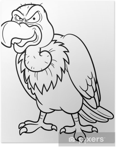 Poster illustration of cartoon vulture