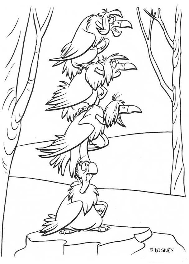 Vultures of the jungle coloring pages