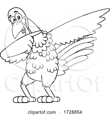 Black and white turkey bird dabbing by hit toon