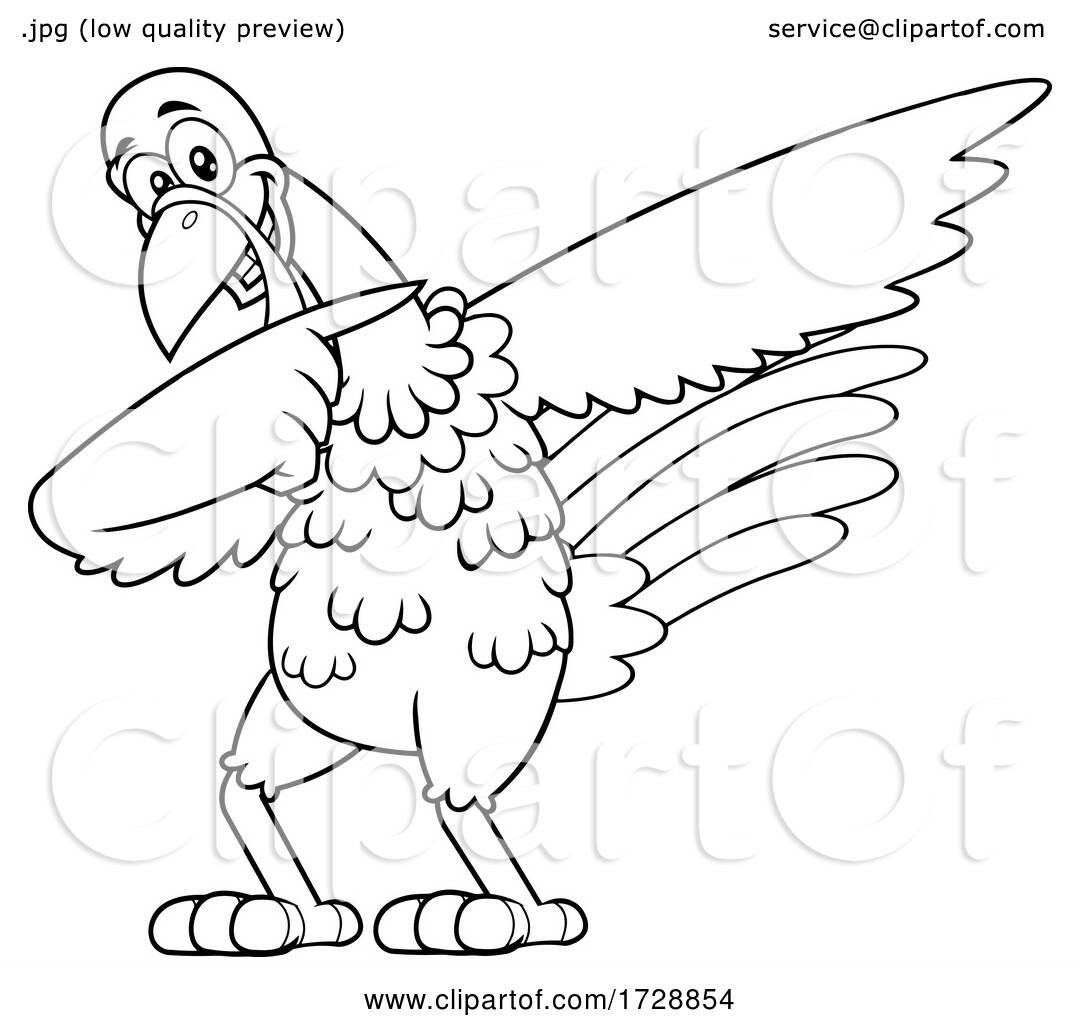 Black and white turkey bird dabbing by hit toon